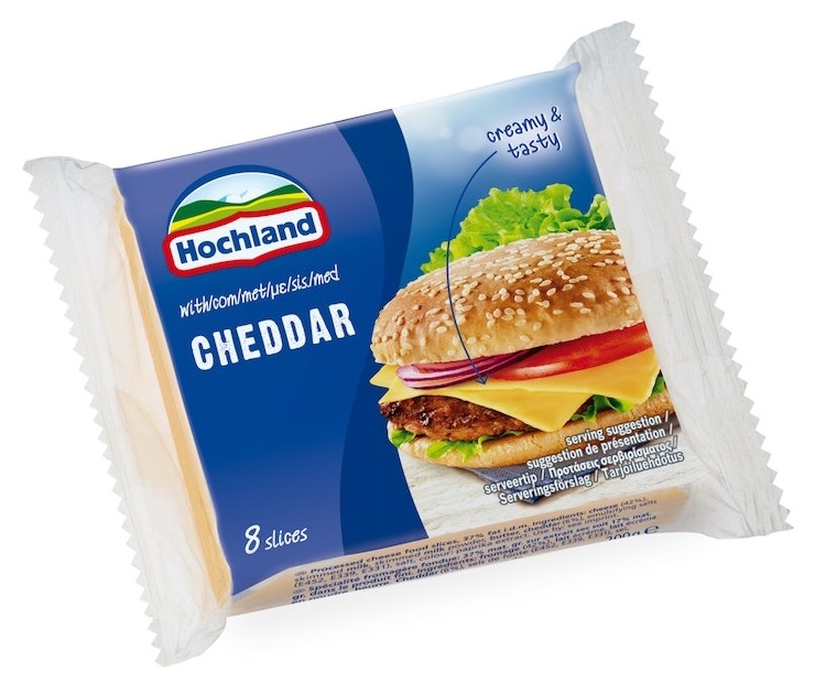 Hochland cheddar processed cheese slice 200g